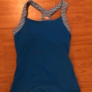 Blue Striped Yoga/Work Out Top